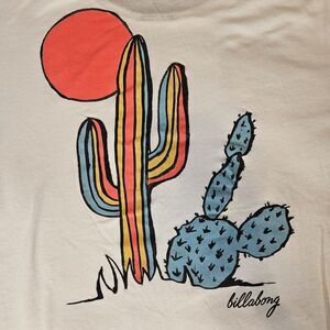 Billabong Cactus print white t-shirt womens Large